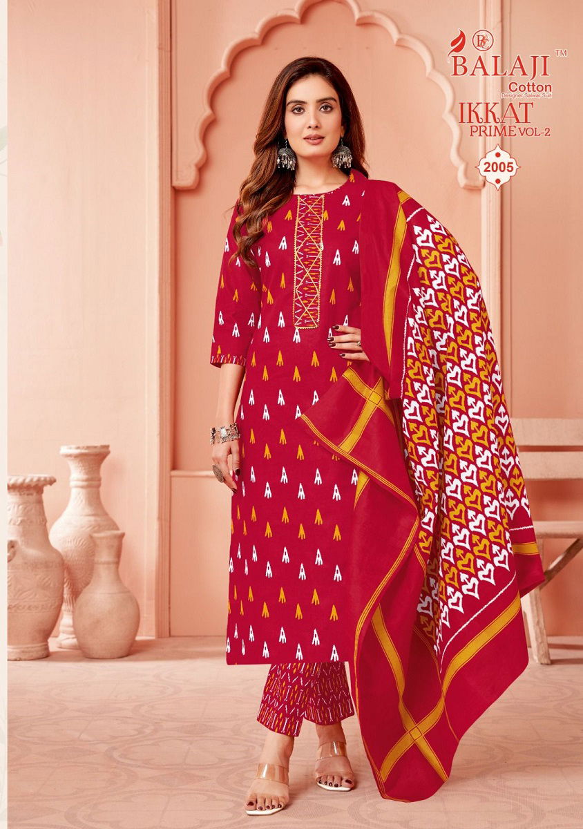 Balaji Ikkat Prime Vol 2 Cotton Dress Materials Collection
